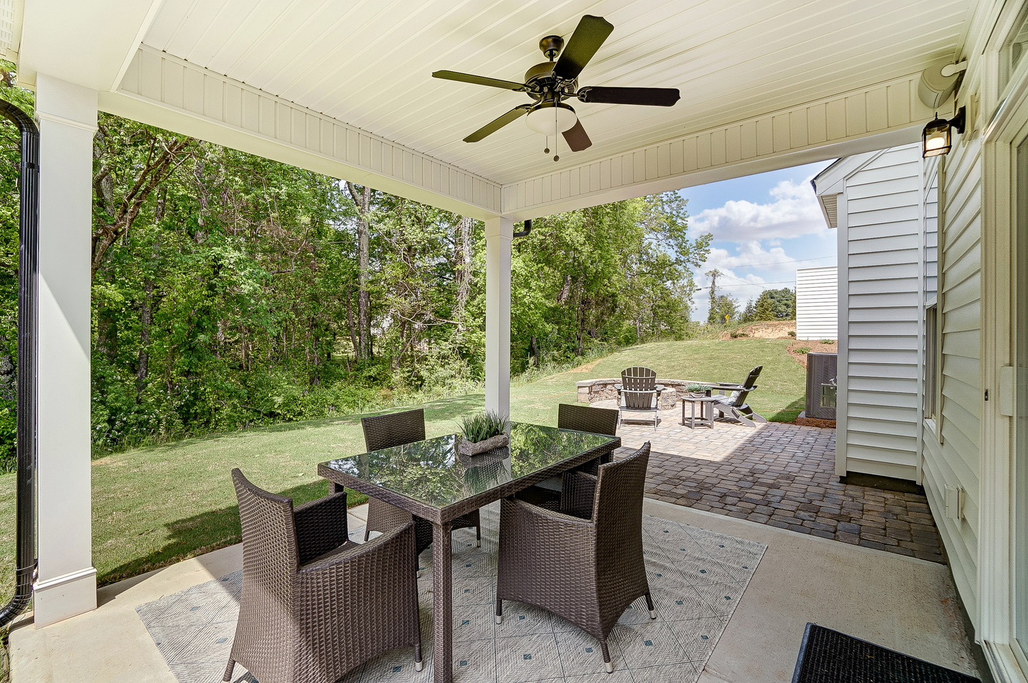 backyard with patio and trees