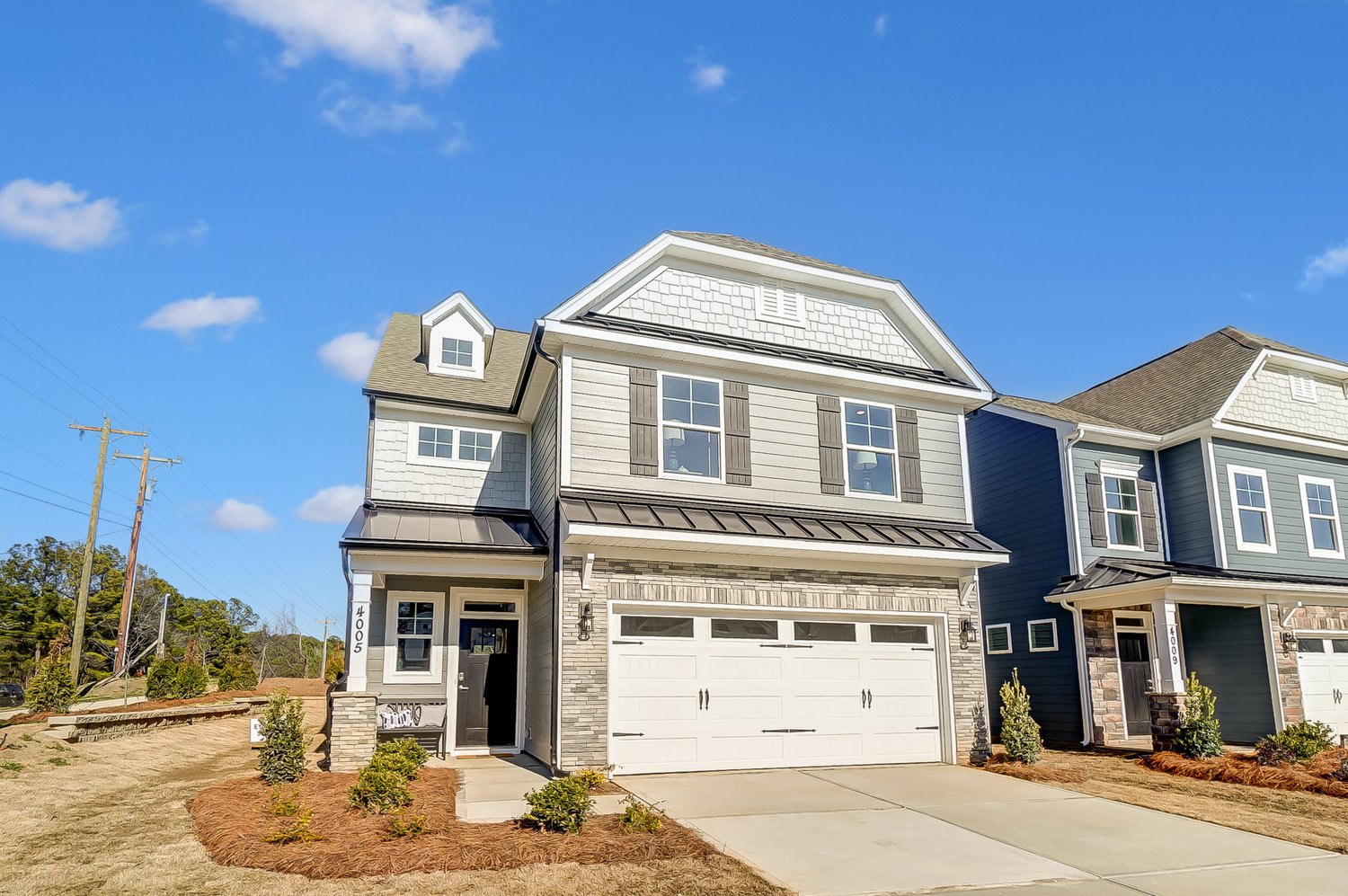 new construction home with garage