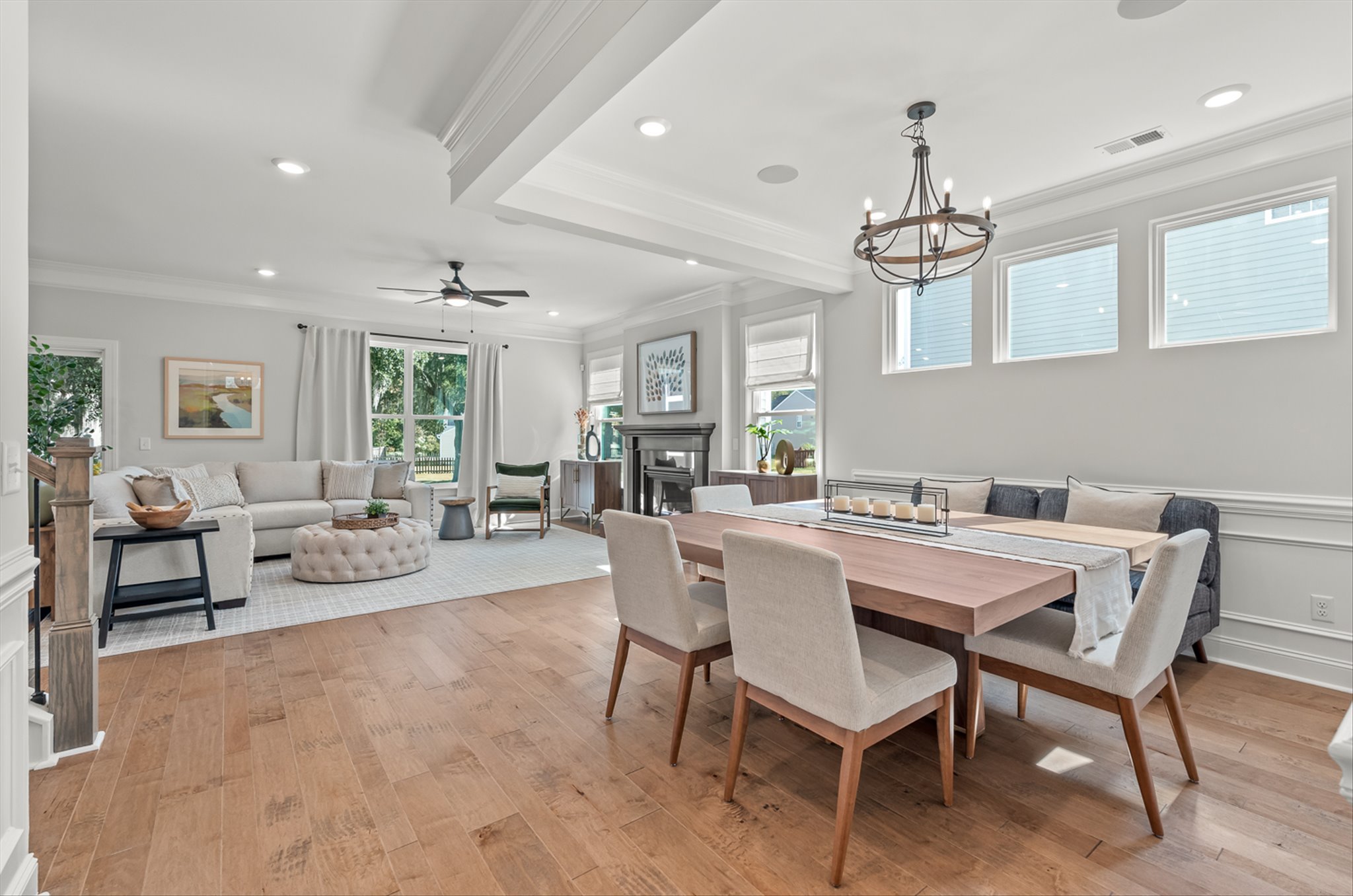 interior of home with crown molding and elegant decor